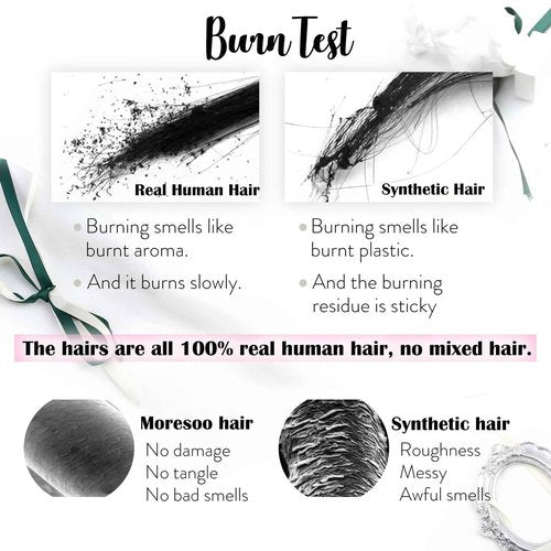 Moresoo 18inch+20inch Black Hair Extensions Real Human Hair Microbead Human Extensions 1g/s 50g/50s Invisible Micro Rings Hair Extensions