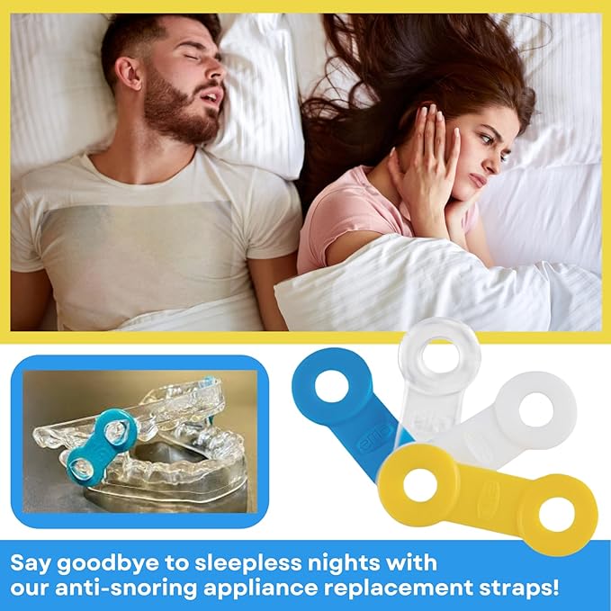 25 Pack: Replacement Straps for EMA Anti-Snoring Appliance, EMA Replacement Elastic Strap, Snore Guard Bands, Compatible with Myerson EMA Snore Appliance (Yellow (Medium), 19mm)