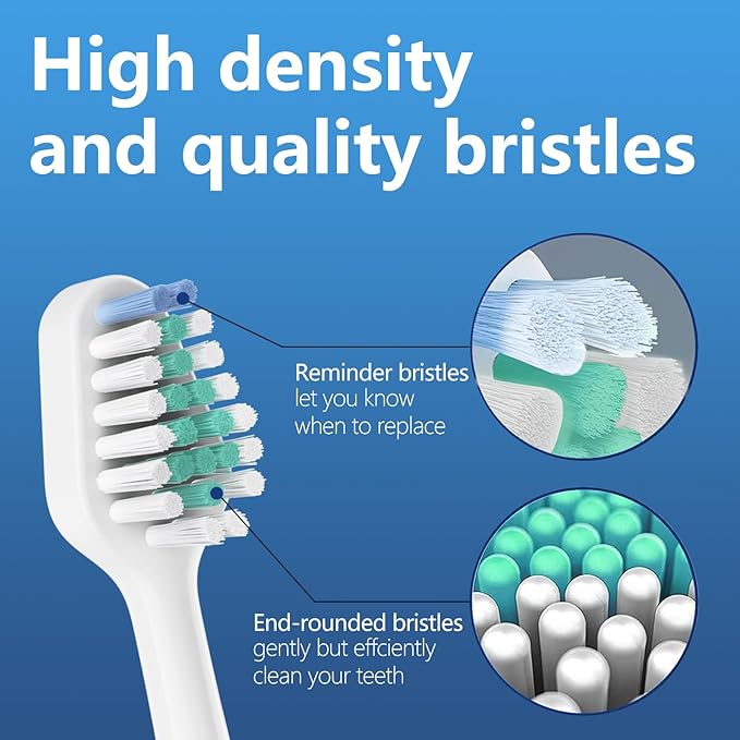 Harobey Replacement Toothbrush Heads for AquaSonic Duo Series and Home Dental Center Electric Toothbruh, NOT Compatible with Duo Series Pro, 5 White + 5 Black
