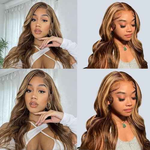 Fabimiya Water Wave P4/27 Human Hair Bundles 20 22 24 Inch Unprocessed Brazilian Virgin Hair Bundles P4/27 Human Hair Quick 11A Weave Hair Extension