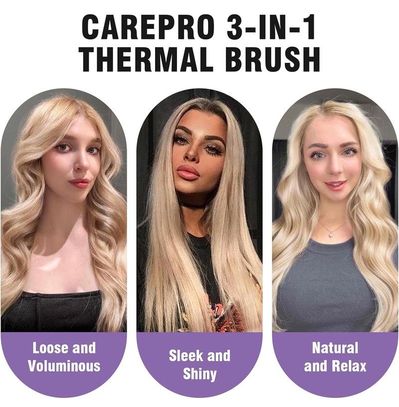 ZAVAREA Thermal Brush, 1.5 Inch Heated Round Brush Stylers, 800M Negative Ions Ceramic for Less Frizz Damage, 4 Temperature Set, Dual Voltage for Travel, Easy Use Boosts Shine, Dual Voltage