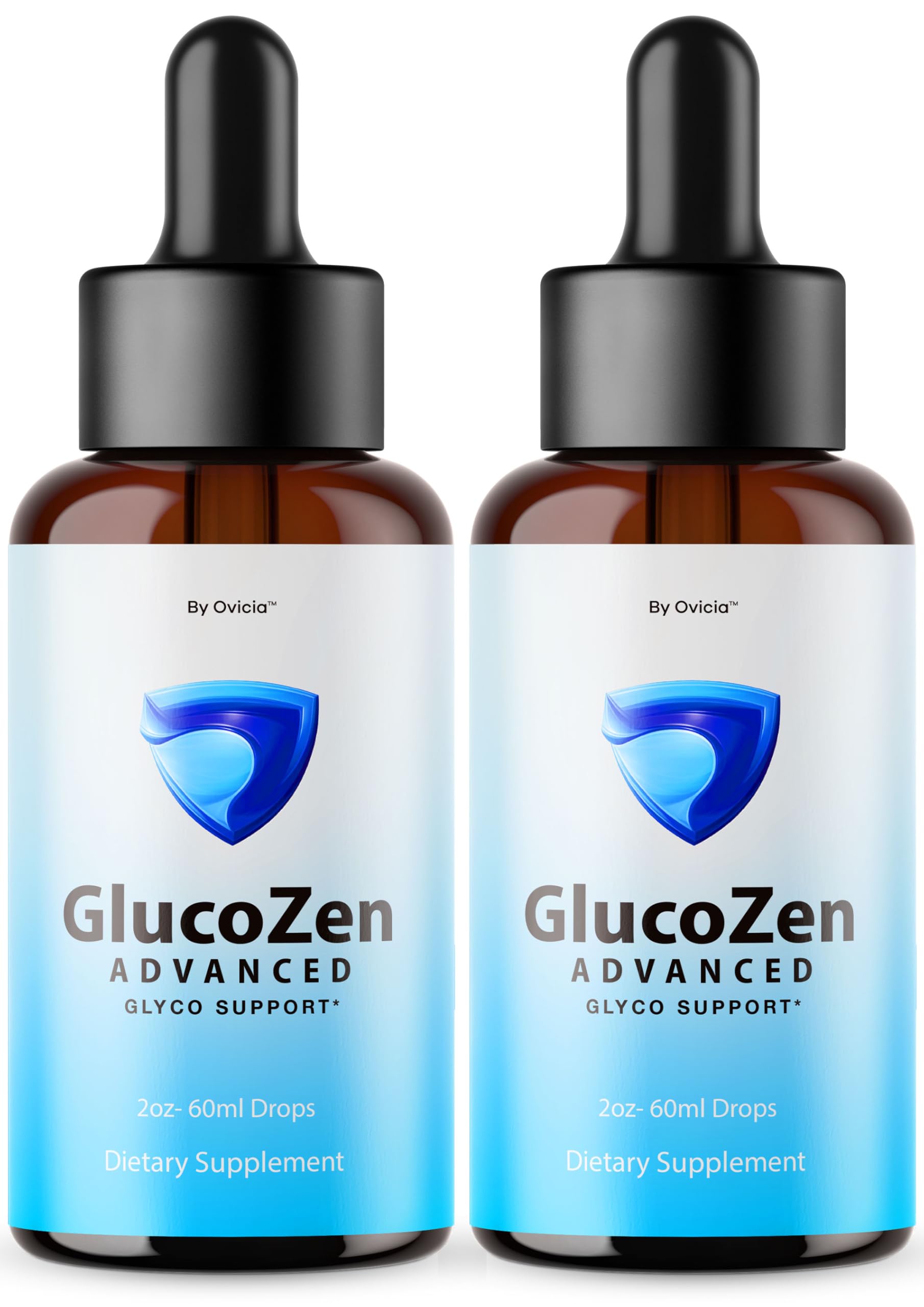 (2 Pack) Glucozen Drops - Official Gluco Zen Oral Liquid Drops Advanced Premium Formula Maximum Strength, All Natural Ingredients Vitamins for Overall Health & Wellness, 2 Bottles for 2 Months