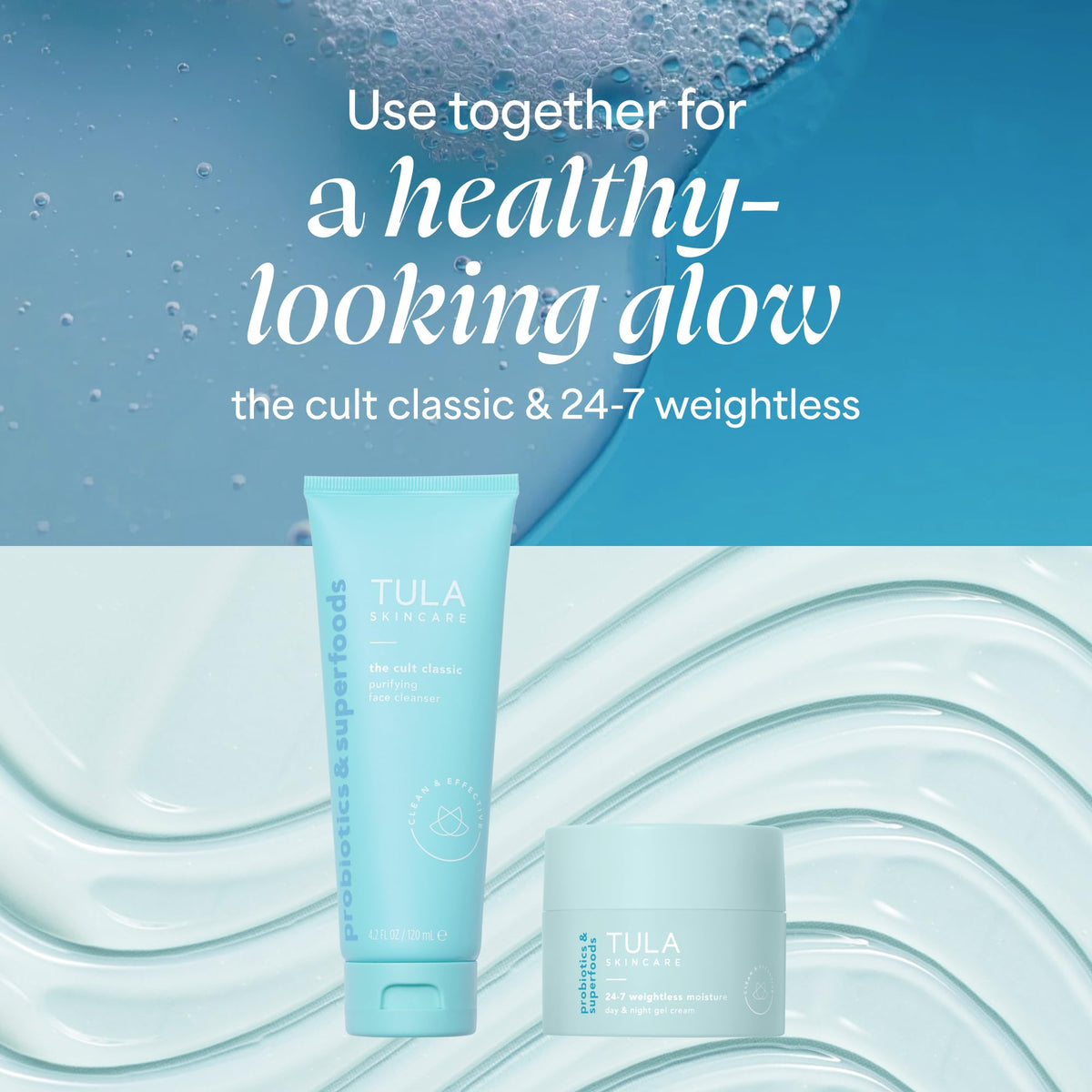 TULA Skincare 24-7 Weightless Moisture, Gel Cream Face Moisturizer for Oily Skin & Large Pores with Prebiotic Extracts, Hyluronic Acid, & Niacinamide, 1.5 OZ