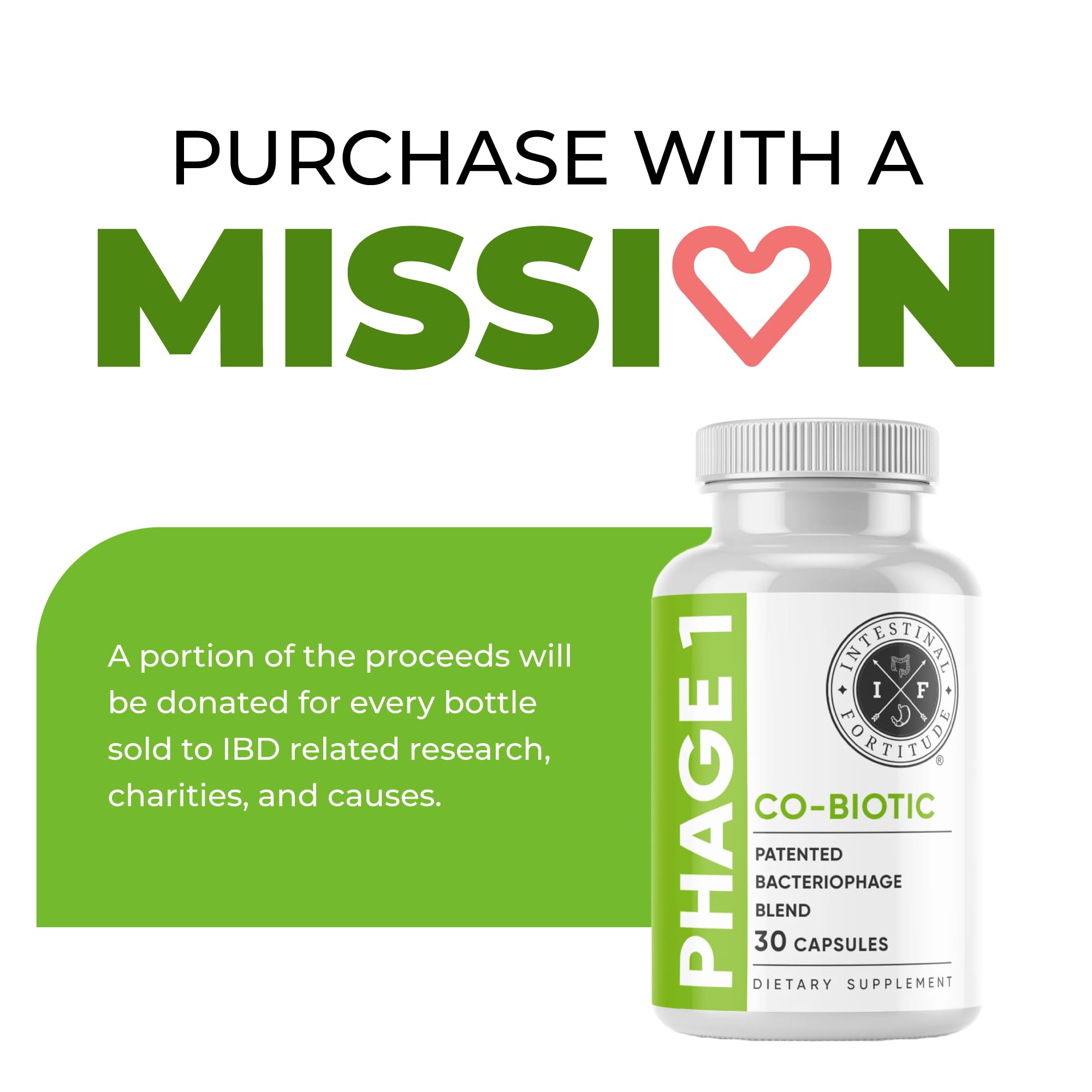 Intestinal Fortitude Phage 1 - Ultimate Gut Health Supplement, Total Restore Intestinal Defense, Patented Bacteriophage Blend for Gut Support, Digestive & Immune System Health, Destroy Bad Bacteria