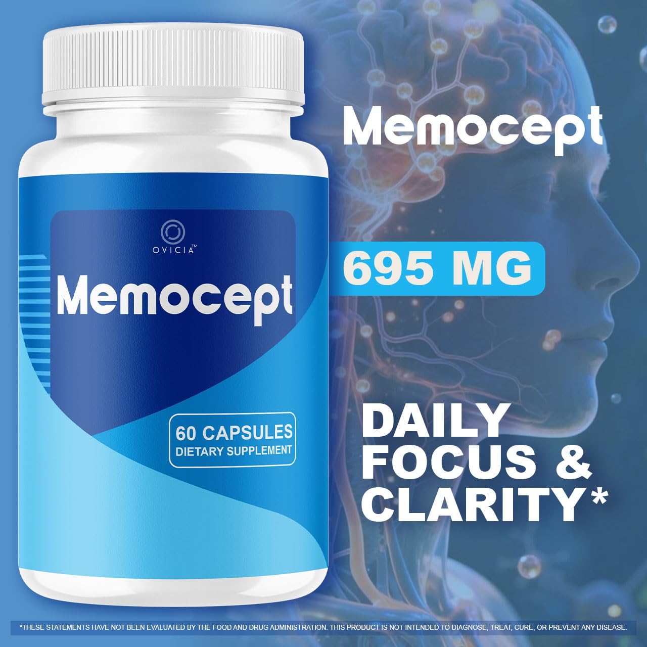 (5 Pack) Memocept - Official Memocept Pills Advanced Formula with All Natural Ingredients, Daily Premium Capsules Brain Memory for Wellness & Overall Health Support, 300 Capsules for 5 Months