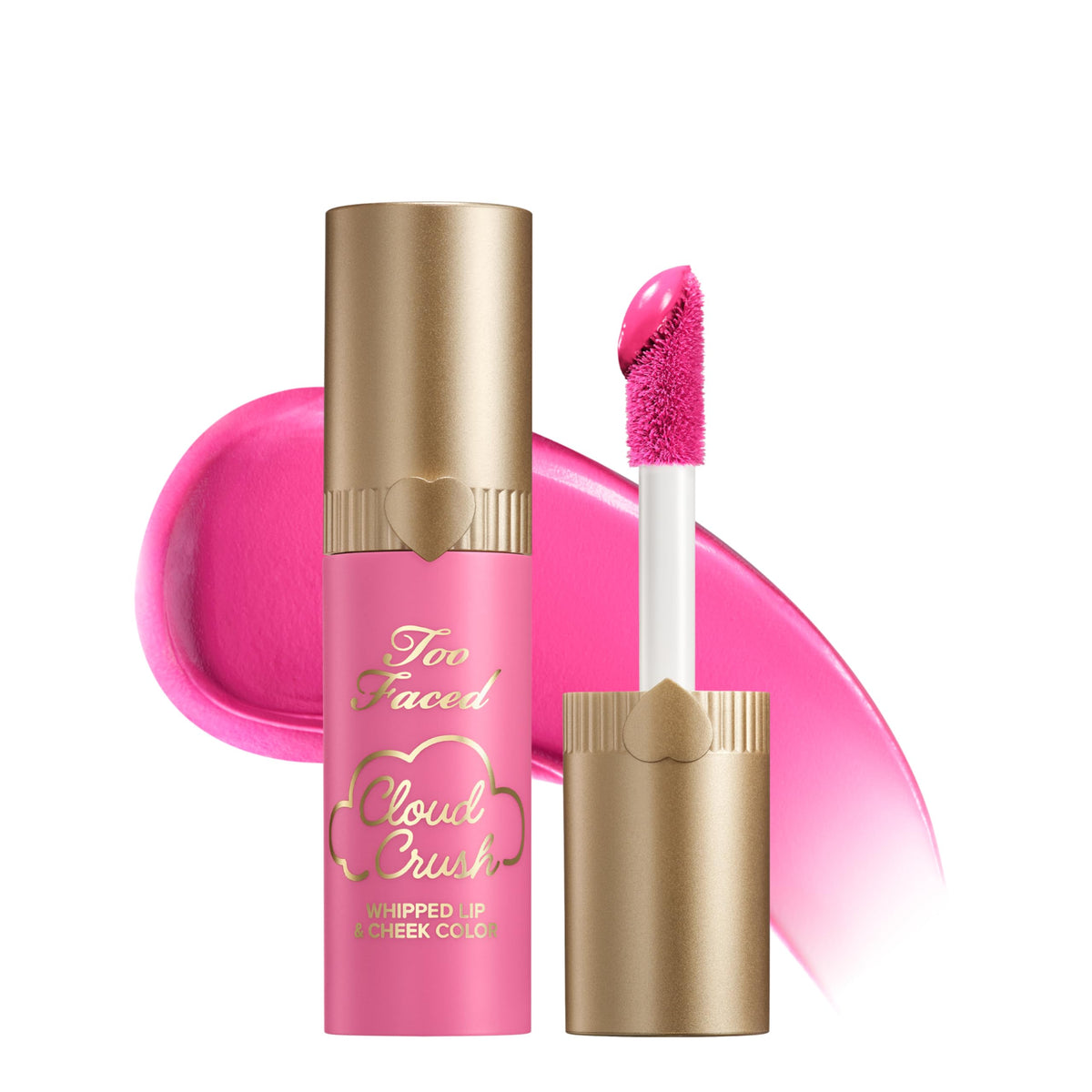Too Faced Cloud Crush Whipped Lip & Cheek | Creamy Multi-Use Formula with Hyaluronic Oil for a Soft-Focus Longwear Flush, 0.15 Fl Oz, Candy Clouds