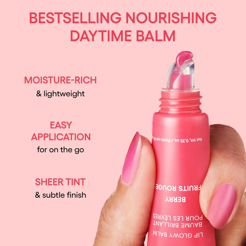 LANEIGE Lip Glowy Balm: Sheer Tinted Lip Treatment Balm Tube with Shea & Murumuru Butters for Hydrating, Moisturizing, Glossy, Non-Sticky Shine, Berry | Korean Skin Care, Taro Bubble Tea