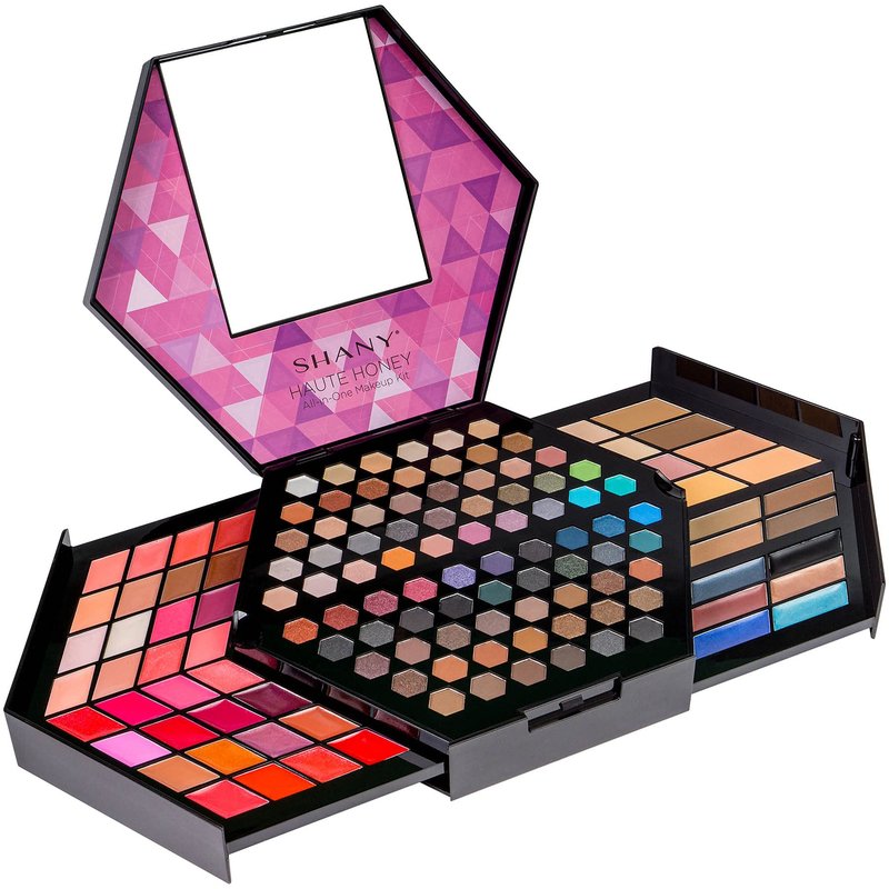 SHANY Haute Honey Makeup Set - All-in-One Makeup Kit with 80 Eyeshadows, 32 Lip Colors, 6 Gel Eyeliners, 4 Face Powders, 4 Blushes, and 4 Eyebrow Powders