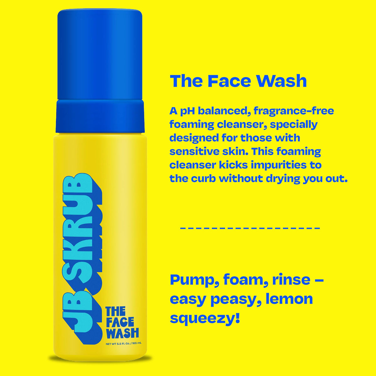 JB SKRUB Face Lotion and Foaming Face Wash for Sensitive Skin - AM + PM Skincare Duo - pH Balanced, Blue Light Defense - Kid and Teen Radiance