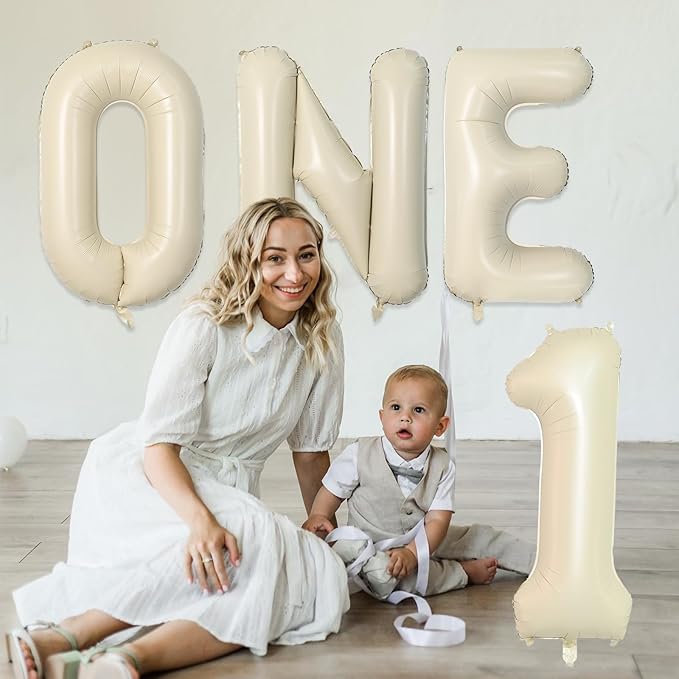 Biapian 40 Inch Giant Cream L Foil Balloons - Big Single Alphabet A-Z Balloons, Helium for Birthday, Baby Shower, Wedding, Anniversary Party Decoration