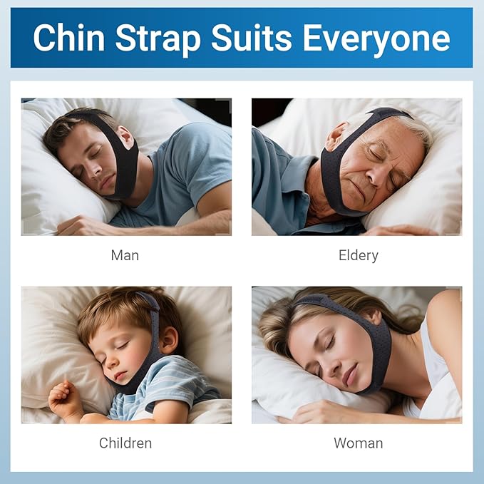 Chin Strap for Cpap Users Anti Snoring Devices 2 Pack,Chin Strap for Sleeping, Anti Snore Chin Strap, Chin Strap for snoring, Chin Strap for Sleeping,Effectively Reduce Snoring,