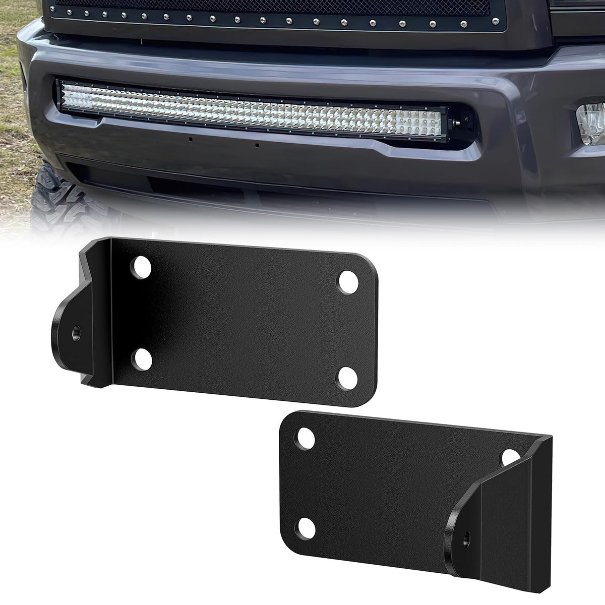 Nilight Front Lower Hidden Bumper Mounting Brackets for 40inch Single Double Row Curved LED Light Bar Compatible with 2010-2020