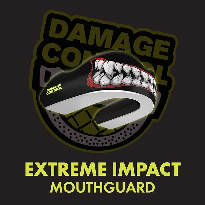 DAMAGE CONTROL Extreme Impact Mouth Guard – Sports Mouthguard for Boxing, MMA, BJJ, Hockey, Rugby, Lacrosse, & More – Mouthpiece for Teeth & Jaw Protection (Adult, Bitemare EI)
