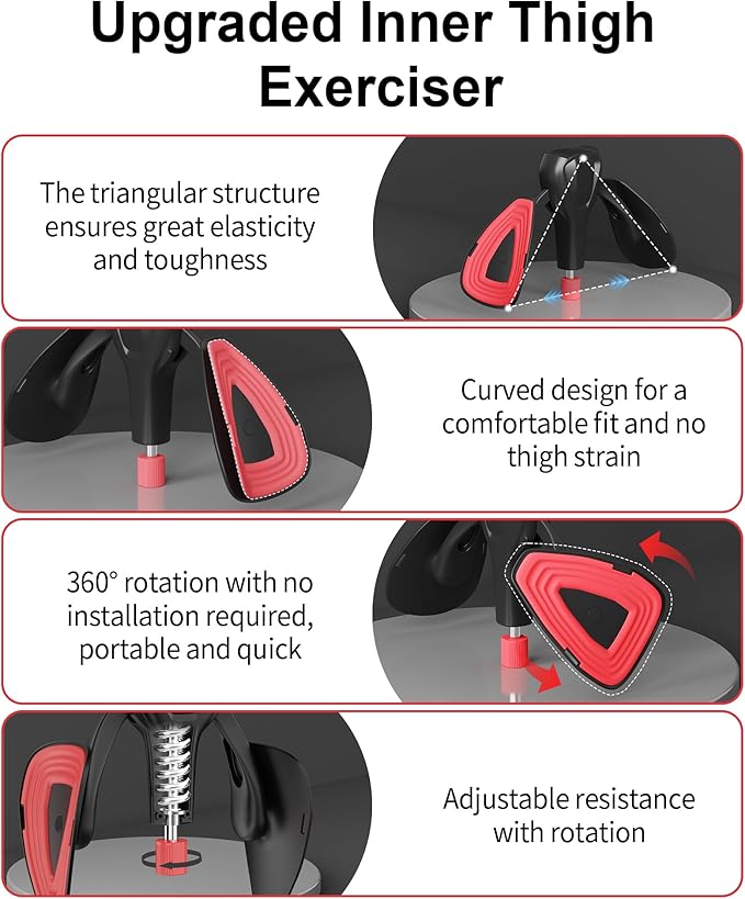 Upgraded Inner Thigh Exerciser, Kegel Exerciser, Adjustable Pelvic Floor Muscle Strengthening Exercise Devices, Hip Pelvic Trainer for Postpartum Recovery, Thigh Toner Workout Equipment
