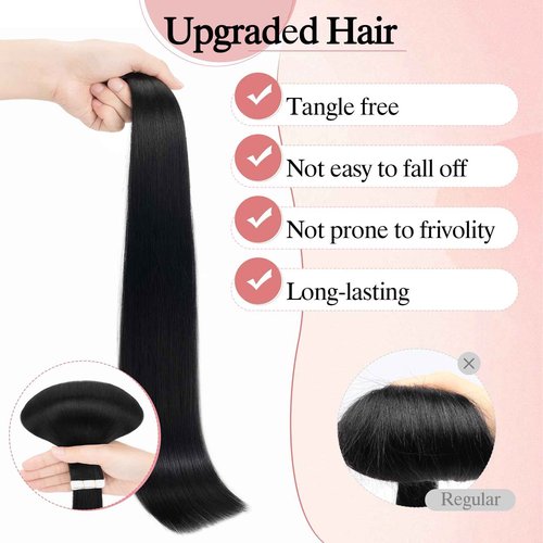 SEGO Double-Stitched Tape in Hair Extensions Human Hair Invisible Tape in Hair Extensions Long Straight Tape Hair Extensions for Women,20 Inch,#4 Chocalate Brown,20pcs 46g