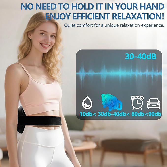 Six Head Massage Gun, 50 Intensity Levels & 9 Massage Modes, Equipped with 3 Different Massage Heads, Massage Gun with Adjustable Belt Ideal Gifts for Women, Men, Mom, and Dad