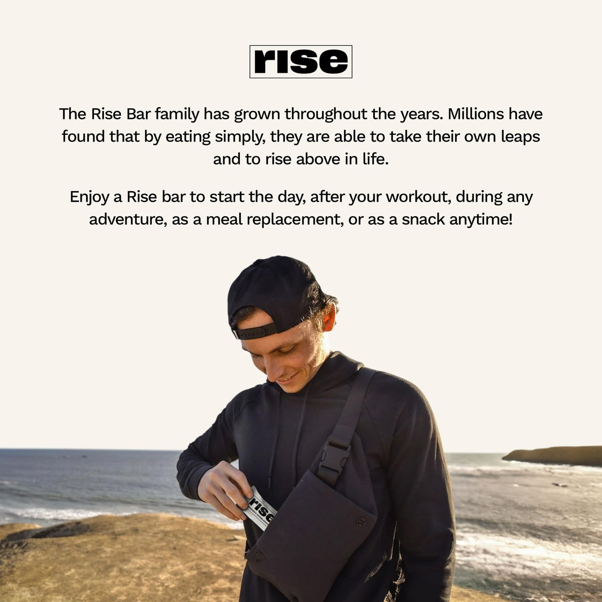 Rise Breakfast Whey Protein Bars Almond Honey, 18g Protein, 2.01 oz (12 Pack)