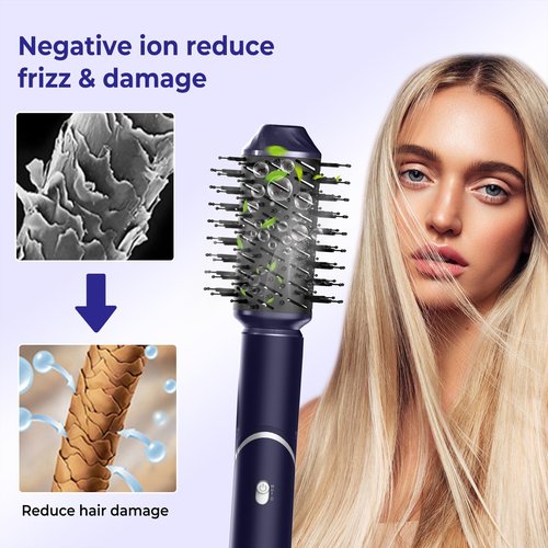 6 in 1 Blow Dryer Brush, Hair Dryer with Diffuser for Curly Hair, Negative Ionic Hair Dryer Brush Set, Air Curling Iron Air Styler, Brush Blow Dryer Straight, Volumize, Drying Hair Styling Tool