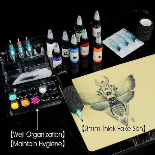 Dragoart Knight2 Tattoo Gun Starter Kit, Full Tattoo Supplies, Wireless Tattoo Gun, 40*Cartridge 316 Needles, 10000Rpm Coreless Motor Tattoo Pen, Tattoo Kit for Beginners Complete Set