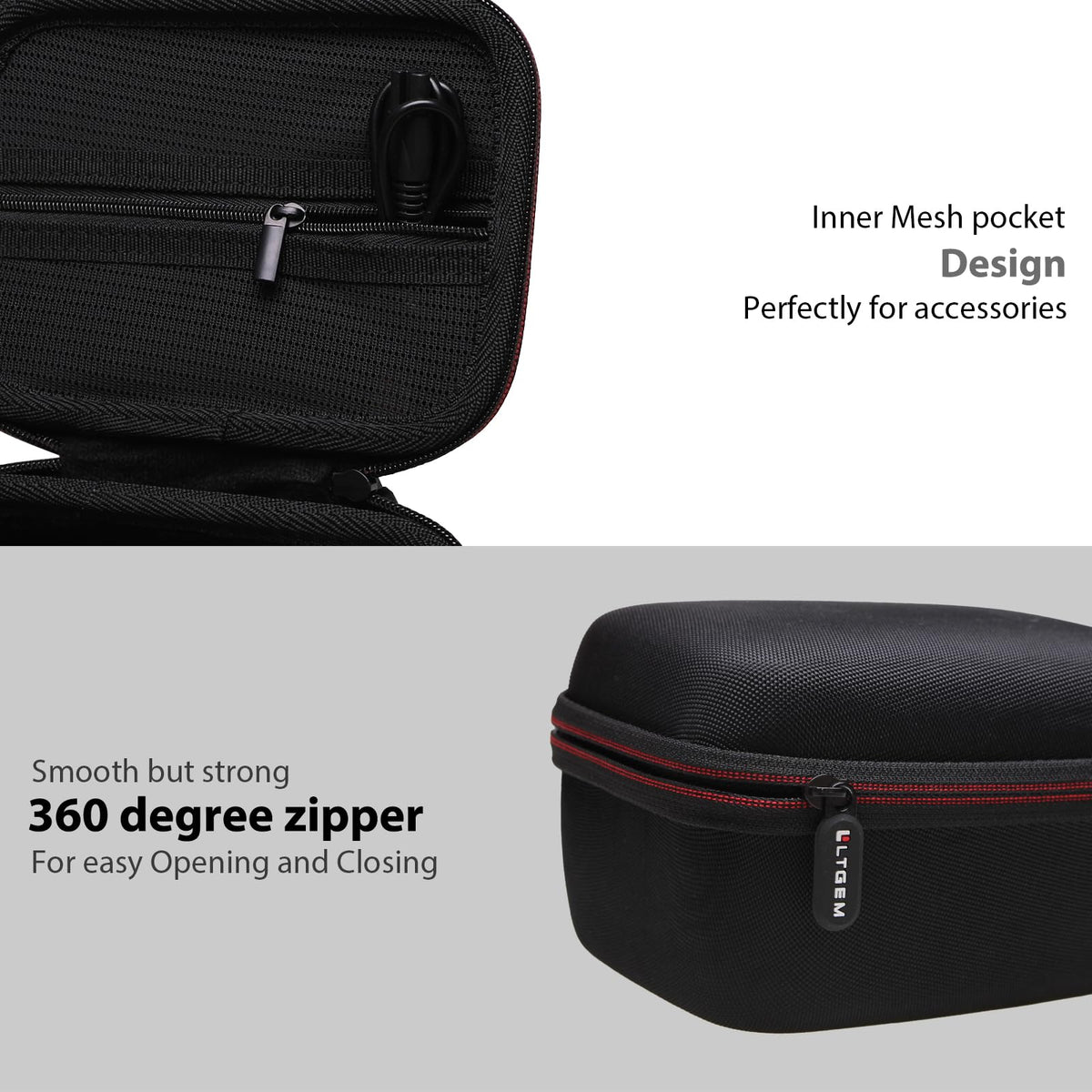 LTGEM Electric Shaver Case Compatible with FlexSeries Electric Head Hair Shaver, Bald Head Waterproof Razor Cases-Travel Protective Carrying Storage Bag (Only Case)