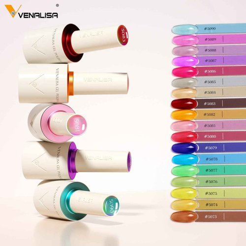 VENALISA V5 Gel Nail Polish Kit of 22 Pcs With Color Display Card Semi-transparent Jelly Gel Polish Set Sheer Red Black Green Soak Off Salon Nail Art DIY at Home Manicure