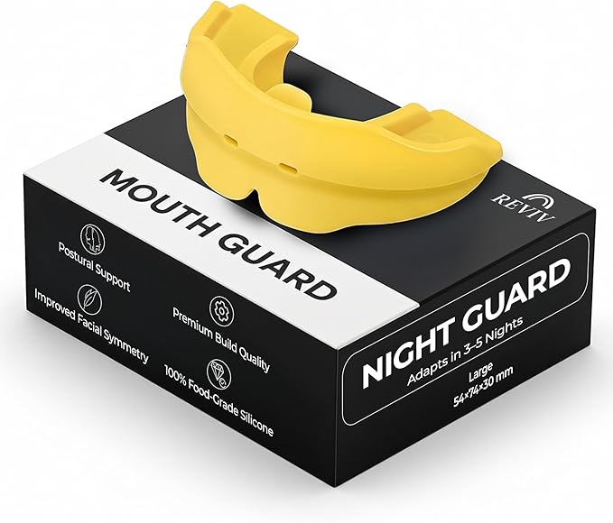 Reviv R2 Mouth Guard for Teeth Grinding & Clenching (Large) – Soft Silicone Night Guard, Pre-Formed Fit, Case Included – for Standard & Wide Jaws