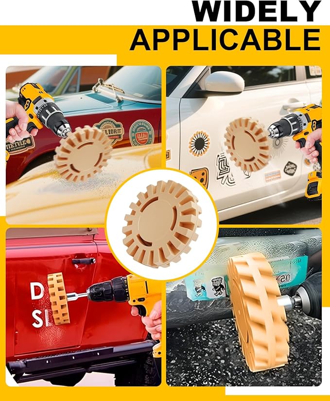 35Pcs Eraser Wheel Kit, Decal Remover Wheel for Automotive Car Sticker, Vinyl, Rv, Vinyl Removal Tool, Scraper, Razor Blades, Car Sponge Wipe, Polishing Wax and Cotton Pads