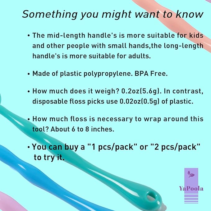 Design NO-Waste Dental Floss Handle for Adults and Kids Teeth Cleaning Reusable Dental Picks 1 Counts Daughter Gift from Mother