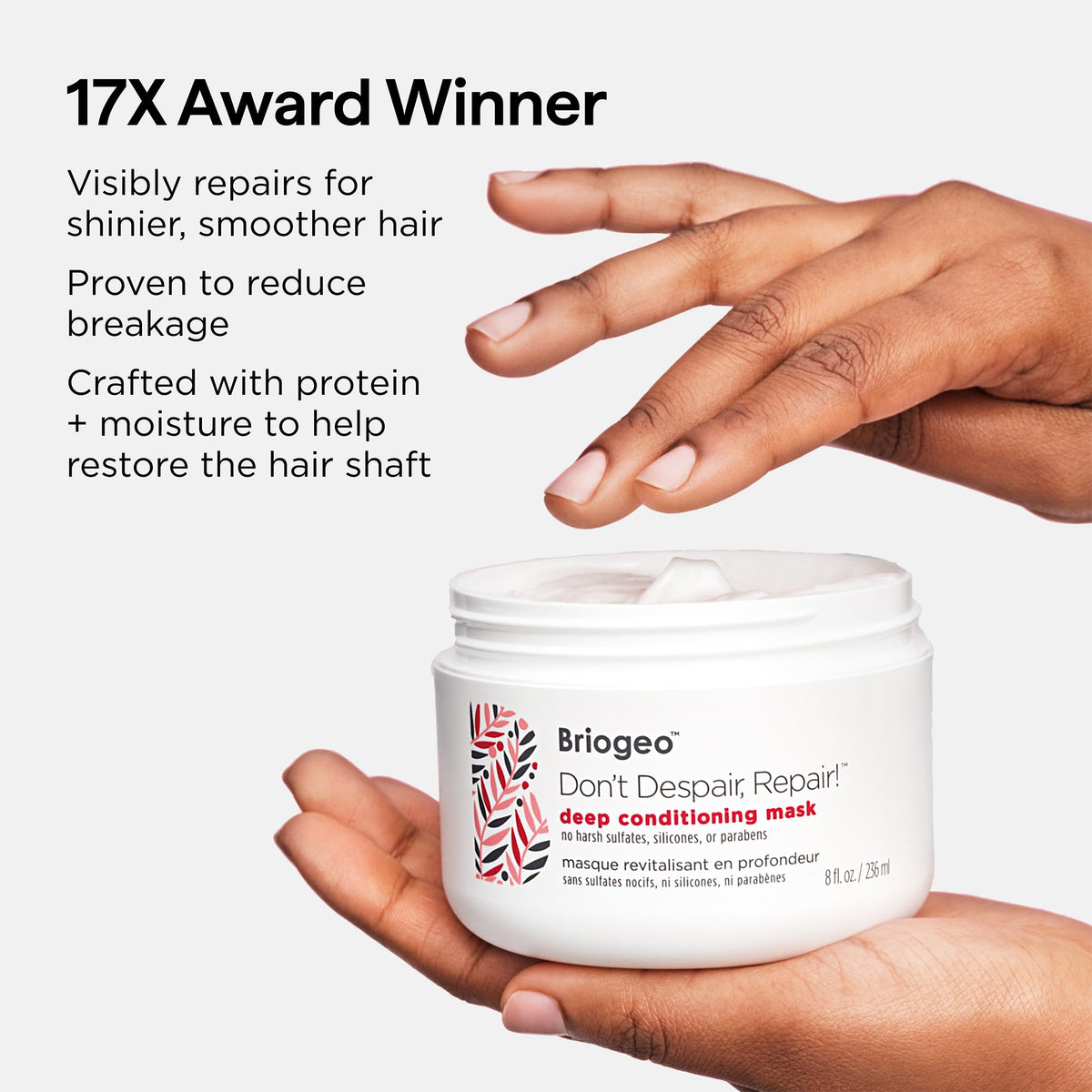 Briogeo Don't Despair, Repair! Deep Conditioning Mask | Protein + Moisture Balance Conditioner for Dry, Damaged, Color-Treated Strands | Vegan & Cruelty-Free | 32 oz