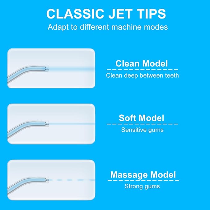 Water Flosser Tip Replacement Heads Oral Irrigator Refill Heads Jet Tips,Only Compatible COSLUS C20 (F5020E), E40 (WFP14), C31 (F5023), C50, and C51 Water Flosser(Blue)