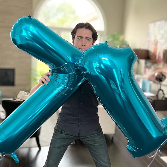 Light Blue Number 7 Balloon 40 Inch, 7 Balloon Number, 7th Birthday Decorations, Light Blue Party Supplies for Boys Girls