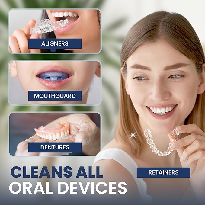 RAD FRESH - Natural Mouth Guard Cleaner with Food-Grade Hydrogen Peroxide, Easy-to-Use, No-Rinse-Formula Retainers Cleaner for All Oral Devices Like Aligners, Dentures & More, 1 Pack, 1 oz