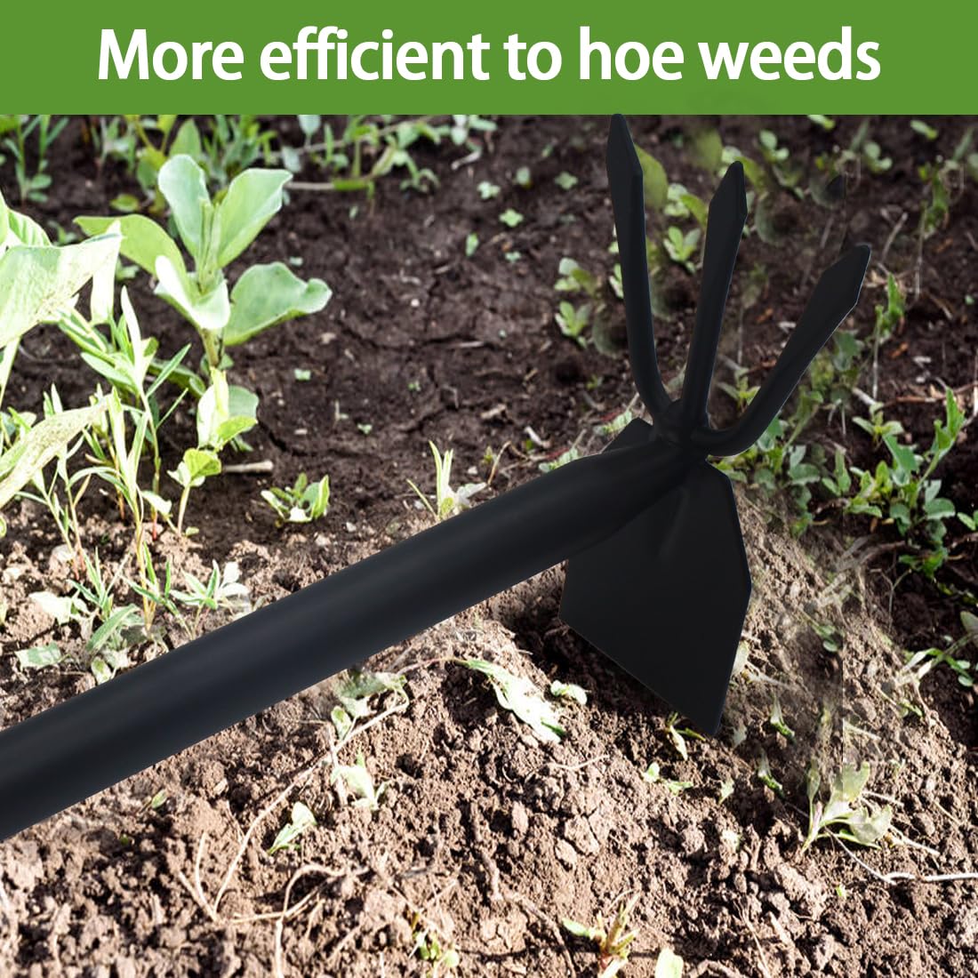 Garden Hoe and Cultivator, Long Heavy Duty Hand Hoe with Tiller, 2 Section Handle, Carbon Steel Blade, Cultivator Hoe Garden Tools for Loosening Soil, Digging