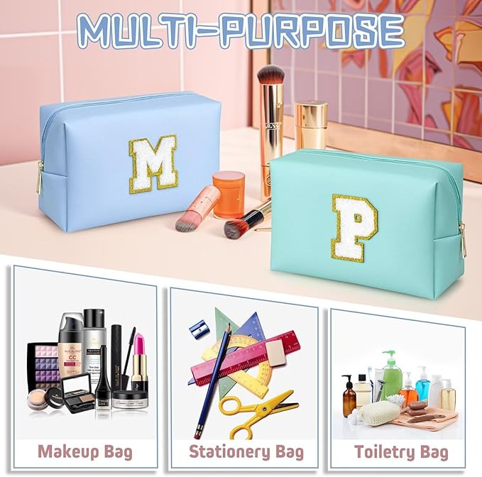 TOPEAST Travel Toiletry Bag - Travel Essentials, Cute Small Makeup Bag, Waterproof Toiletry Bag for Women, Birthday Gifts (Sky Blue L)