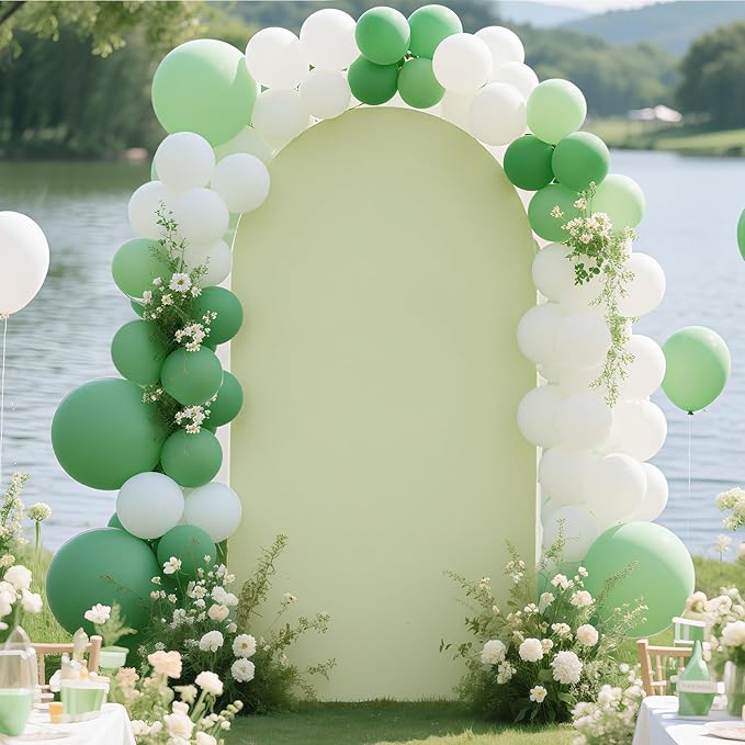 Ledido Wedding Arch Backdrop Cover 7.2FT Arch Covers Fitted Stretchy Spandex Round Top Stand Backdrop Cover for Wedding Banquet Ceremony Birthday Party Baby Shower Event Decoration,Sage Green