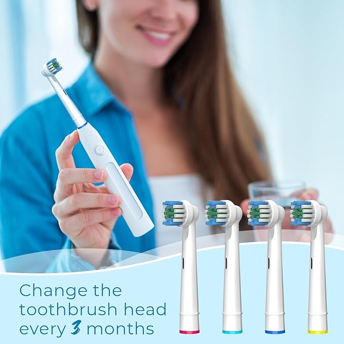 Toothbrush Replacement Heads, Compatible with Oral B Braun Replacement Brush Heads, 12 Pcs Professional Electric Brush Heads for Oral B Replacement Heads Refill, White