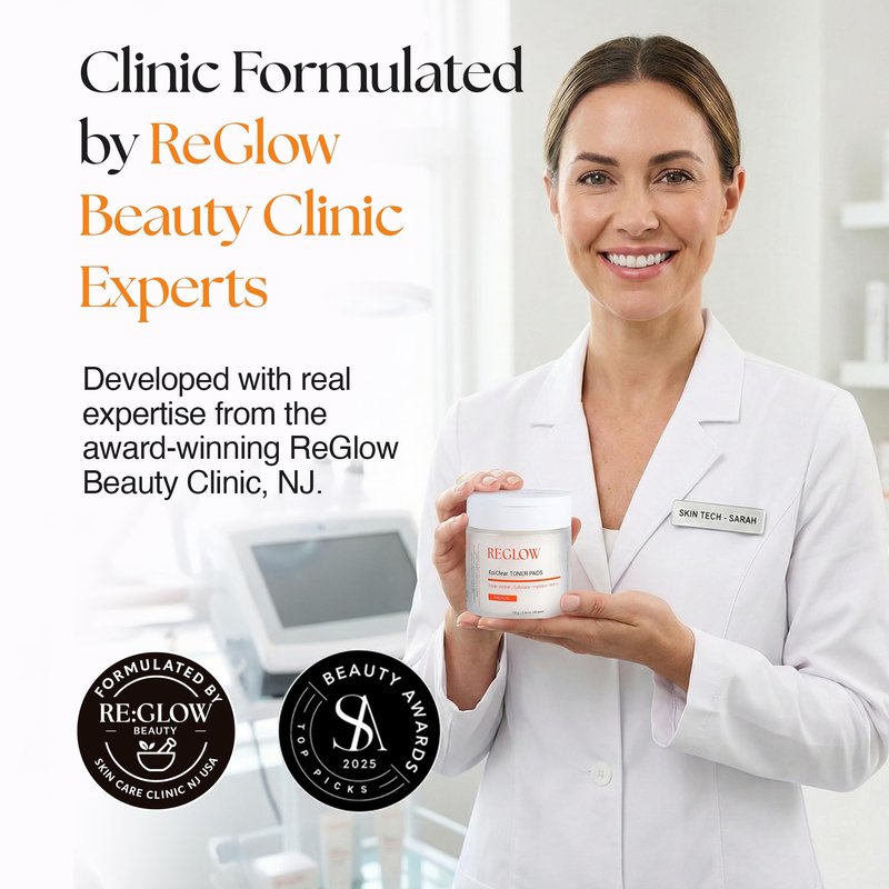 ReGlow EpiClear Toner Pads – Exfoliating Facial Pads with PHA, AHA, BHA & Niacinamide – Pore Care, Hydrating & Resurfacing Daily Peel – Clinic-Inspired Skincare for Smooth Texture 60 Pads (1 pack)