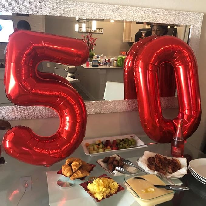 40 Inch Red Number 0 Balloon Large Red Foil Balloon Red 0 Balloons Mylar Helium Balloon for Birthday Party Decorations Girls Boys Baby Shower Wedding Anniversary Decoration