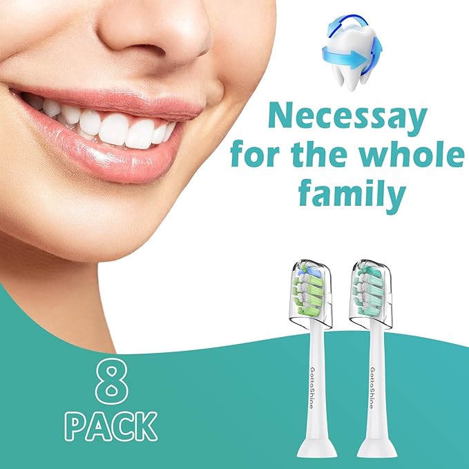 Replacement Toothbrush Heads for Philips Sonicare Click-on Electric Brushhead White 8 Pack