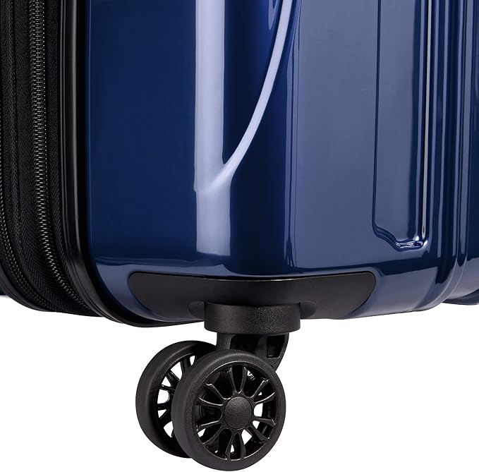 DELSEY PARIS Helium Aero Hardside Expandable Luggage with Spinner Wheels, Blue Cobalt, Checked-Medium 24 Inch