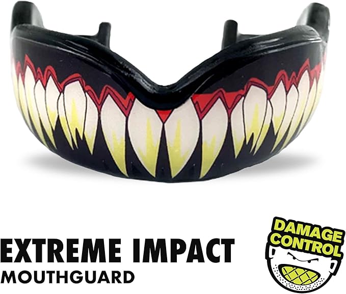 DAMAGE CONTROL Extreme Impact Mouth Guard – Sports Mouthguard for Boxing, MMA, BJJ, Hockey, Rugby, Lacrosse, & More – Mouthpiece for Teeth & Jaw Protection, for Youth & Adults (Youth, SymBite)