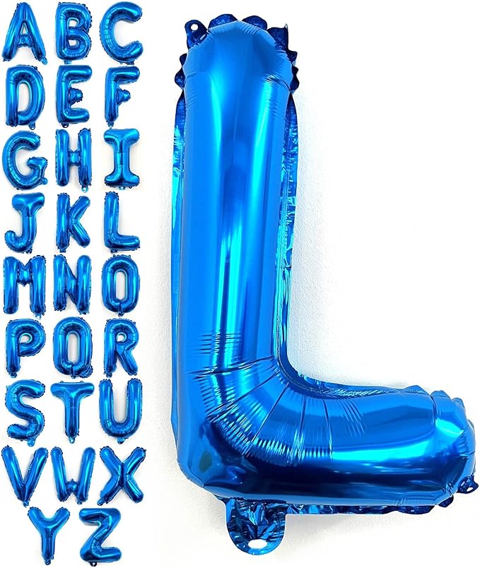 Lovoir 40 Inch Large Blue Letter L Balloons Big Size Jumbo Mylar Foil Helium Balloon for Birthday Party Celebration Decorations Alphabet Blue L