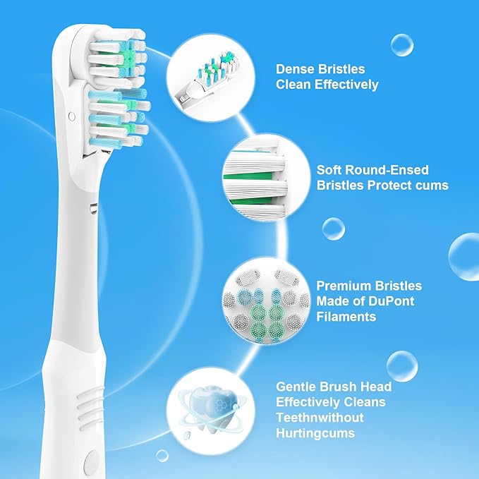 8X Electric Spin Toothbrush Heads Replacement Sensitive Dual Clean Rotating Sets Fit for Braun Oral B Cross Power 4732 3733 4734 Family Bathroom Necessary