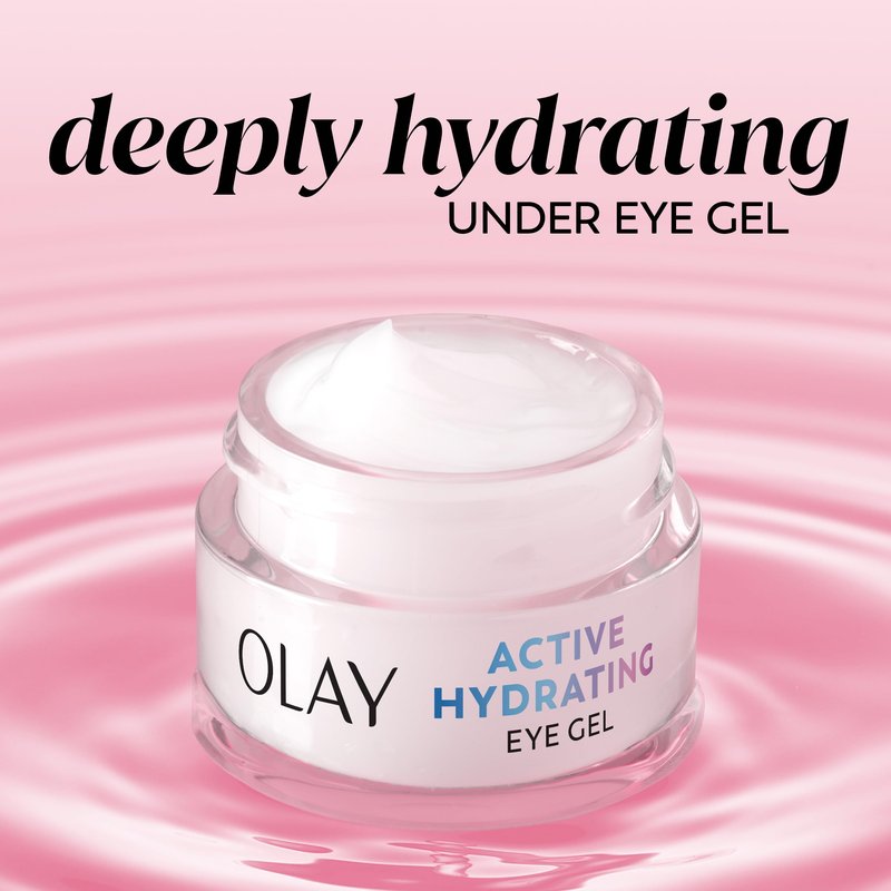 Olay Active Hydrating Eye Gel, Fragrance-Free, Anti-Aging Eye Cream with Hyaluronic Acid and Niacinamide, 0.5 oz