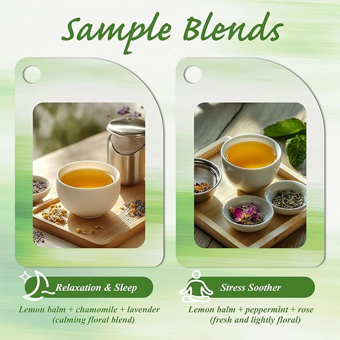 WT WEETEE Lemon Balm Tea Bags, 100 Count Pure Lemon Balm Leaves, Honey Scented with a Delicate Lemon Flavor, Caffeine-Free Herbal Tea