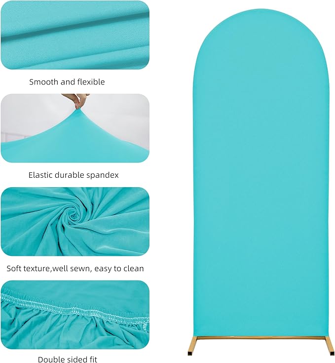 Arch Covers,Arch Backdrop Stand Fitted Cover for Wedding Birthday Party Ceremony Banquet Decoration(7.2FT&6FT,Sky Blue,Cover Only)