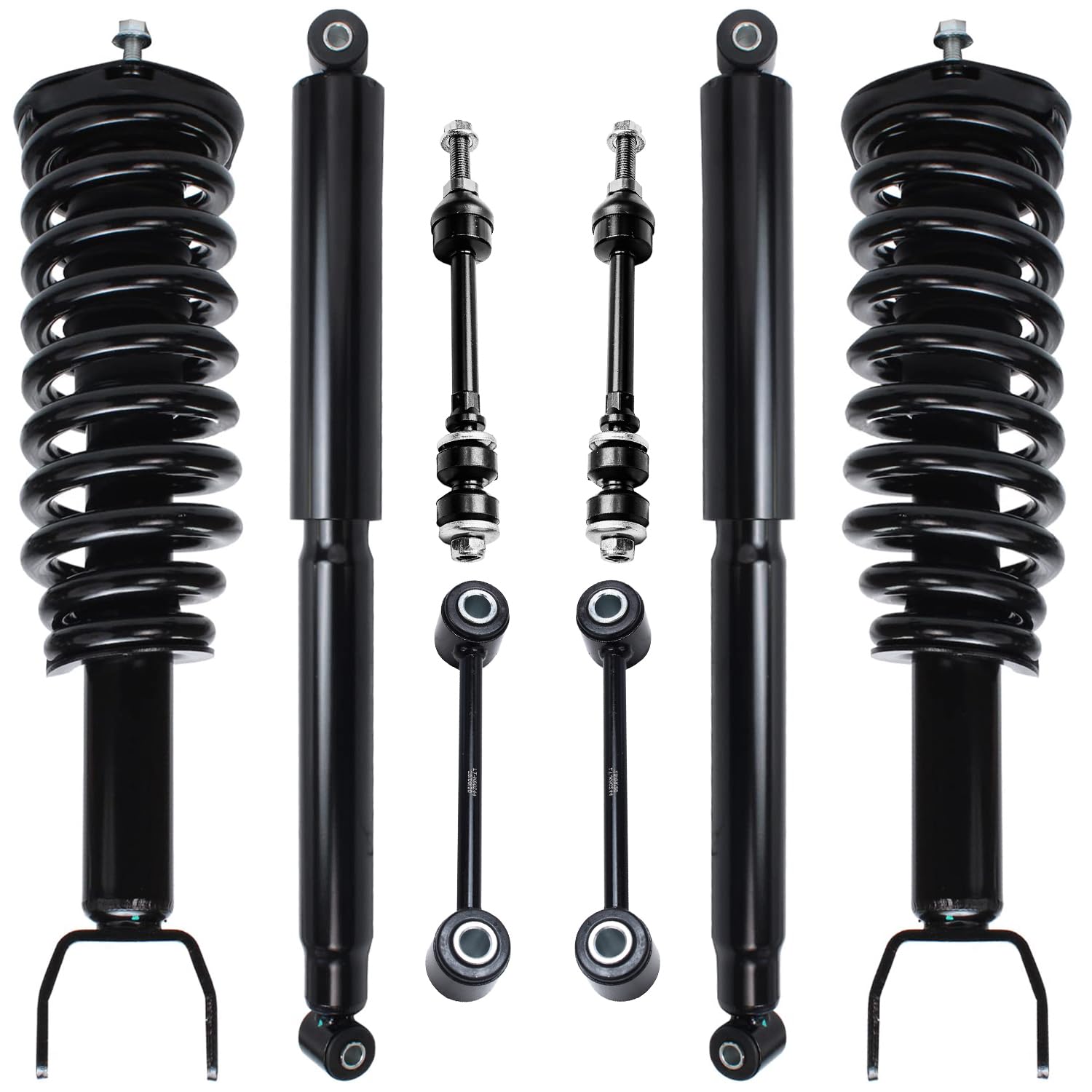 Detroit Axle - 2WD Suspension Kit for 05-09 Dodge Dakota Mitsubishi Raider, Front Struts w/Coil Spring Rear Shock Absorbers Fron