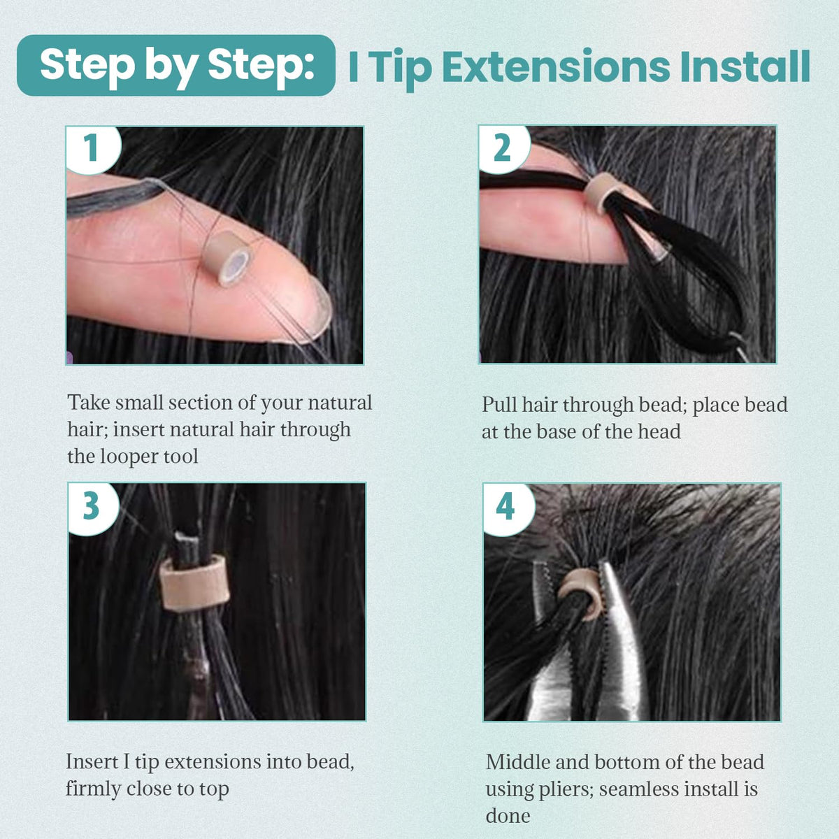 I Tip Hair Extensions Yaki Straight Itips Hair Extensions Human Hair Natural Black 18 Inch 50G Light Yaki Real Human Hair Keratin Tip Extension Bundles for Black Women 50 Strands Per Pack