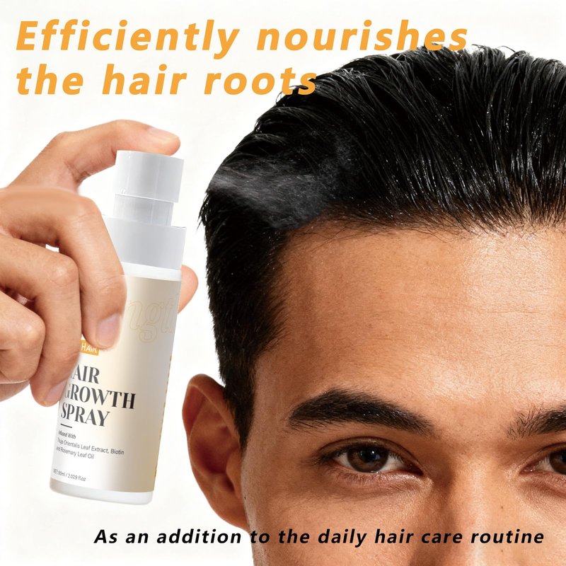 Hair Growth Spray with Rosemary Oil & Biotin- Lightweight, Non-Greasy, Nourishes Scalp & Boosts Hair Fullness, 60ml Bottle (1)