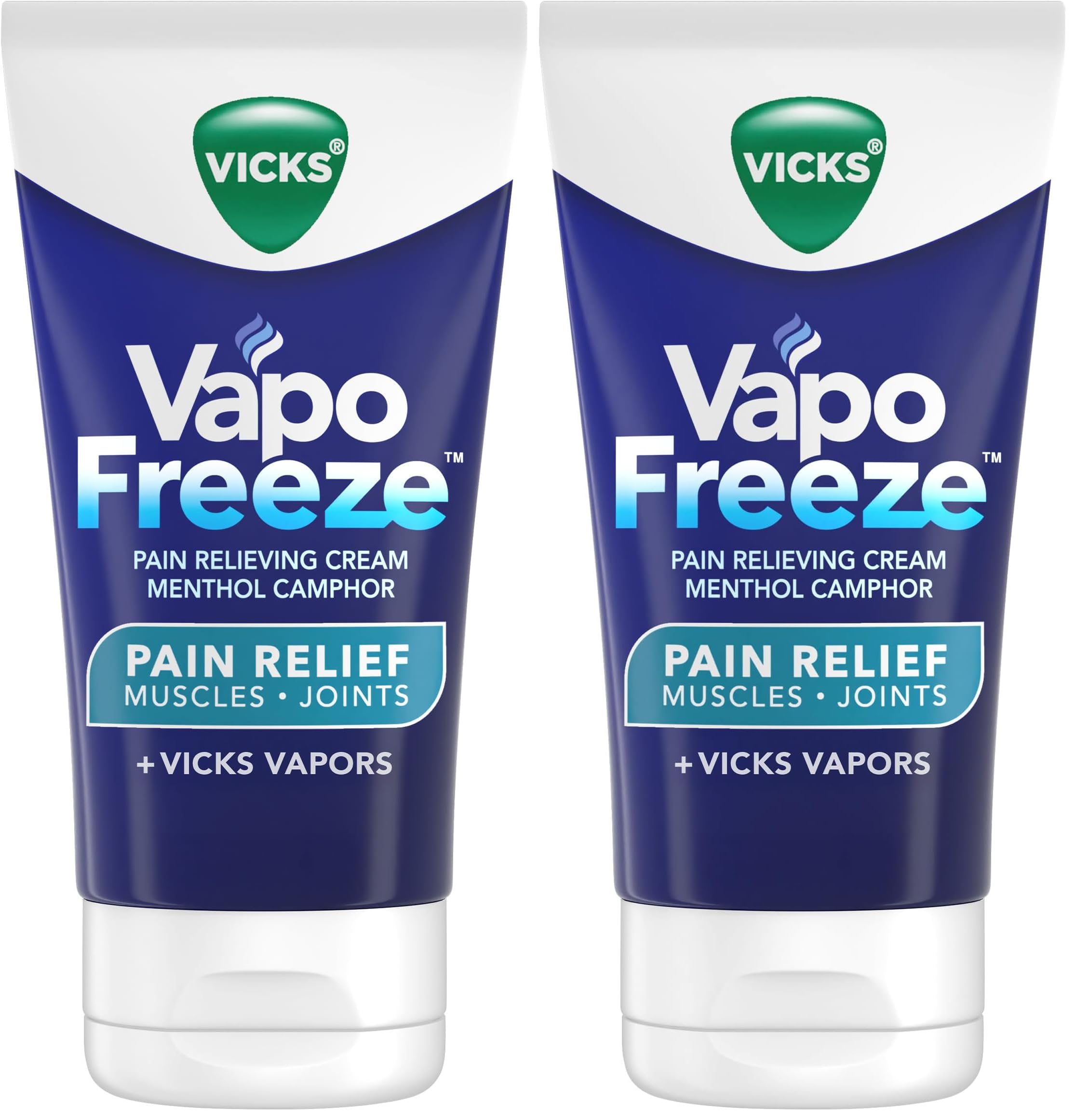 Vicks VapoFreeze Menthol Pain Relieving Cream 3oz, for Muscles & Joint Pain Associated with Arthritis, Simple Backaches, Strains, Sprains, Bruises, Vapors, Penetrating Formula (Pack of 2)